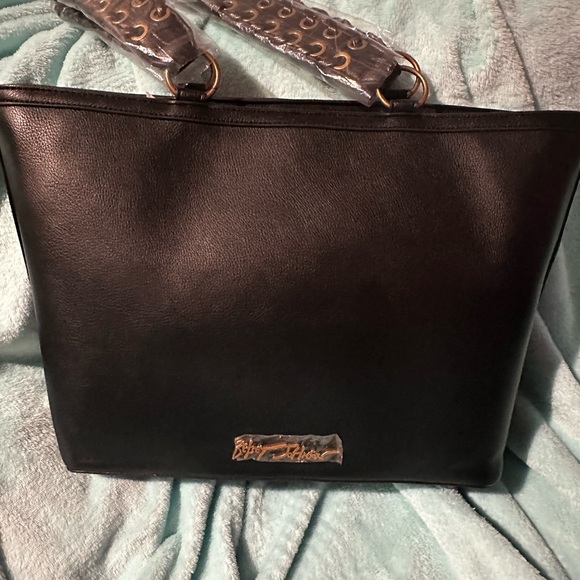 Betsey Johnson Black and Gold Skull Tote - Picture 2 of 7